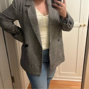 Classic Herringbone Blazer